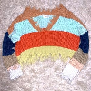 Storia Multi-Colored Cropped Sweater